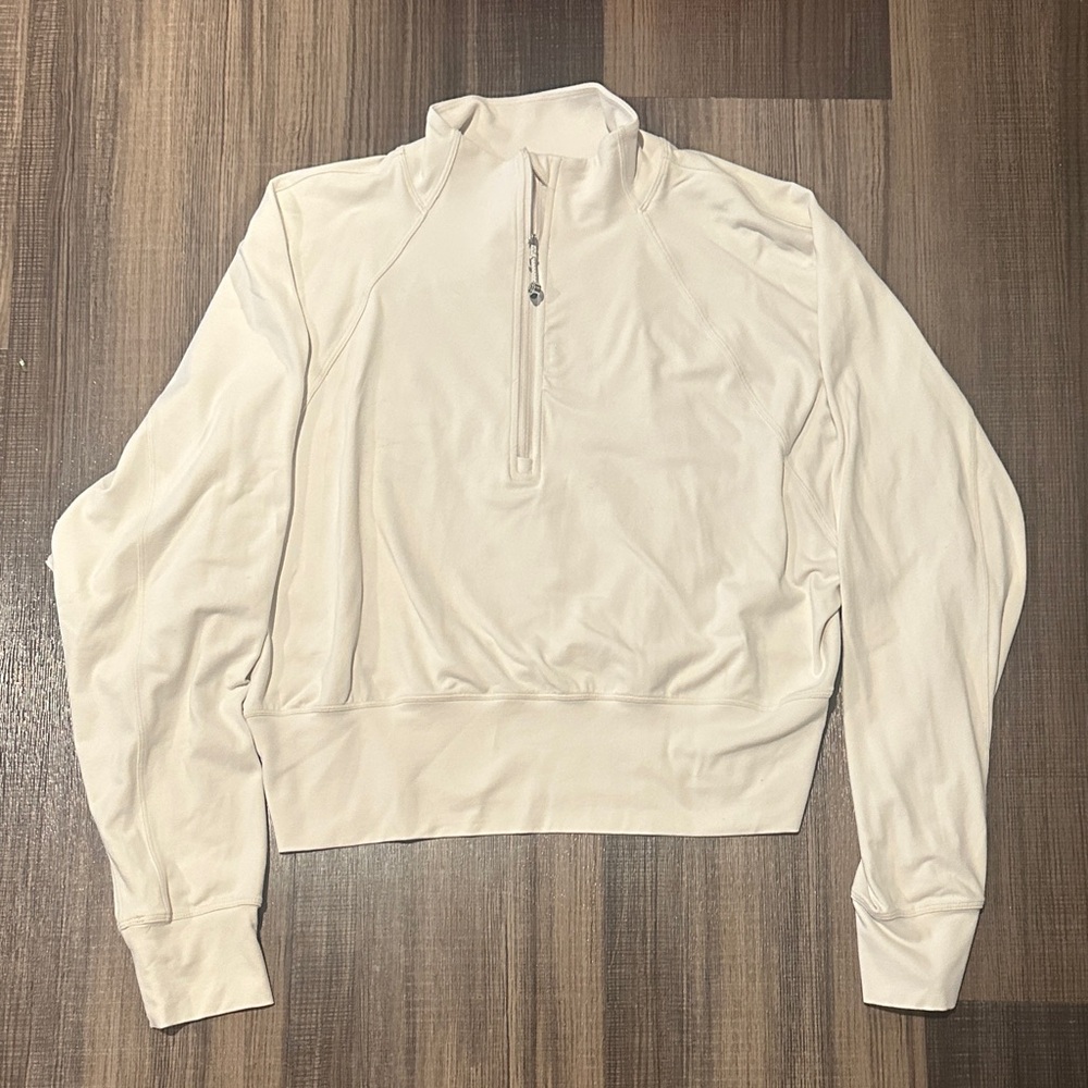 Lululemon Women’s White Opal Ready to Rulu Half-Zip Pullover - Size 10